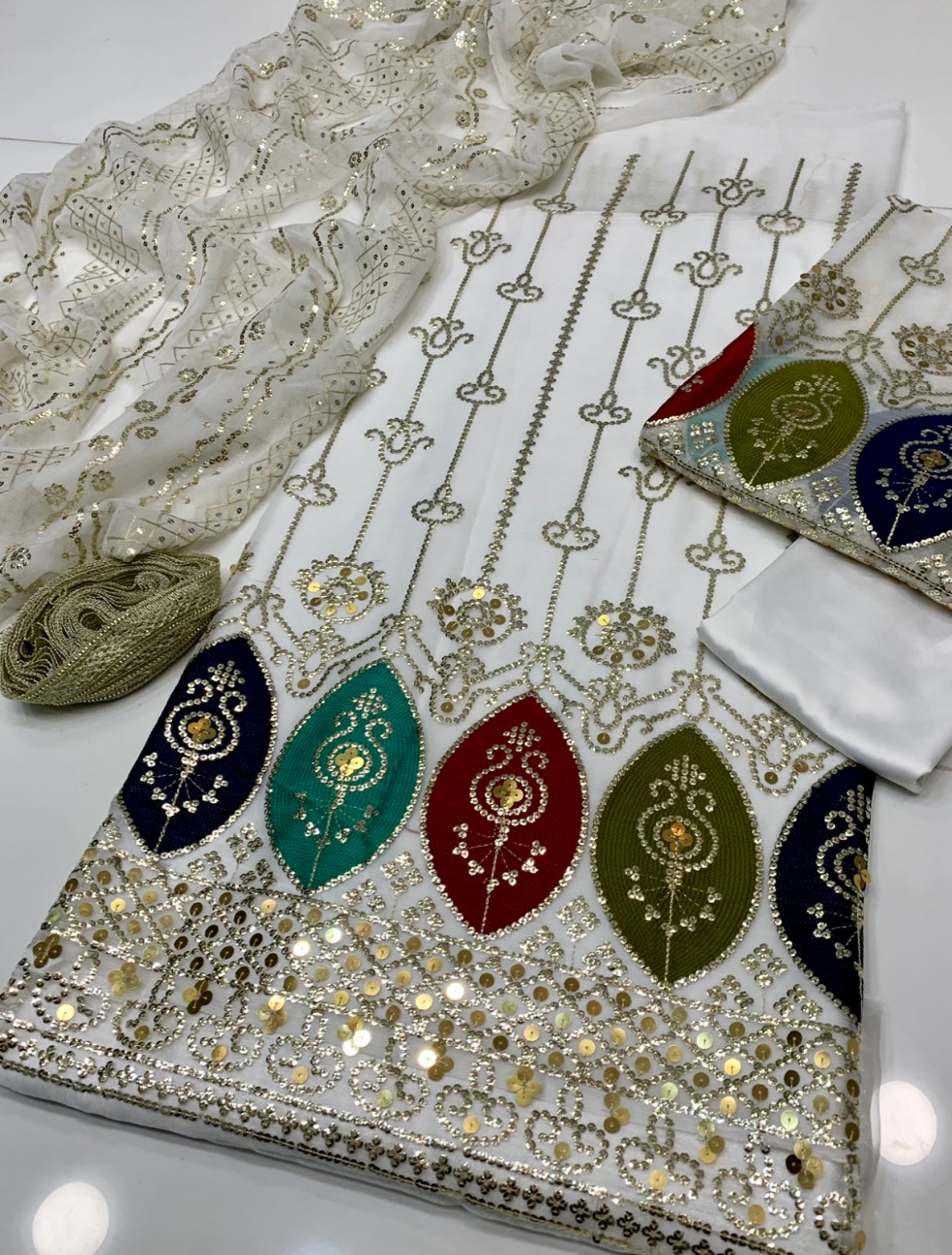 Katori Embroidered Crinkle Chiffon 3pc