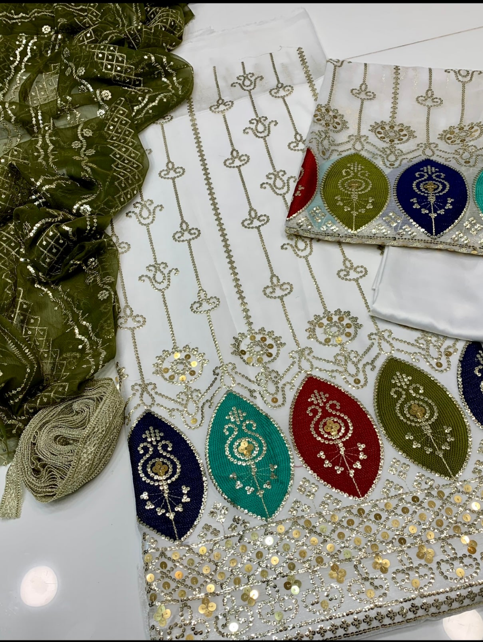 Katori Embroidered Crinkle Chiffon 3pc