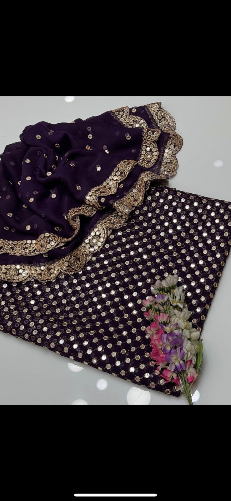 Embroidered Crinkle Chiffon 3pc