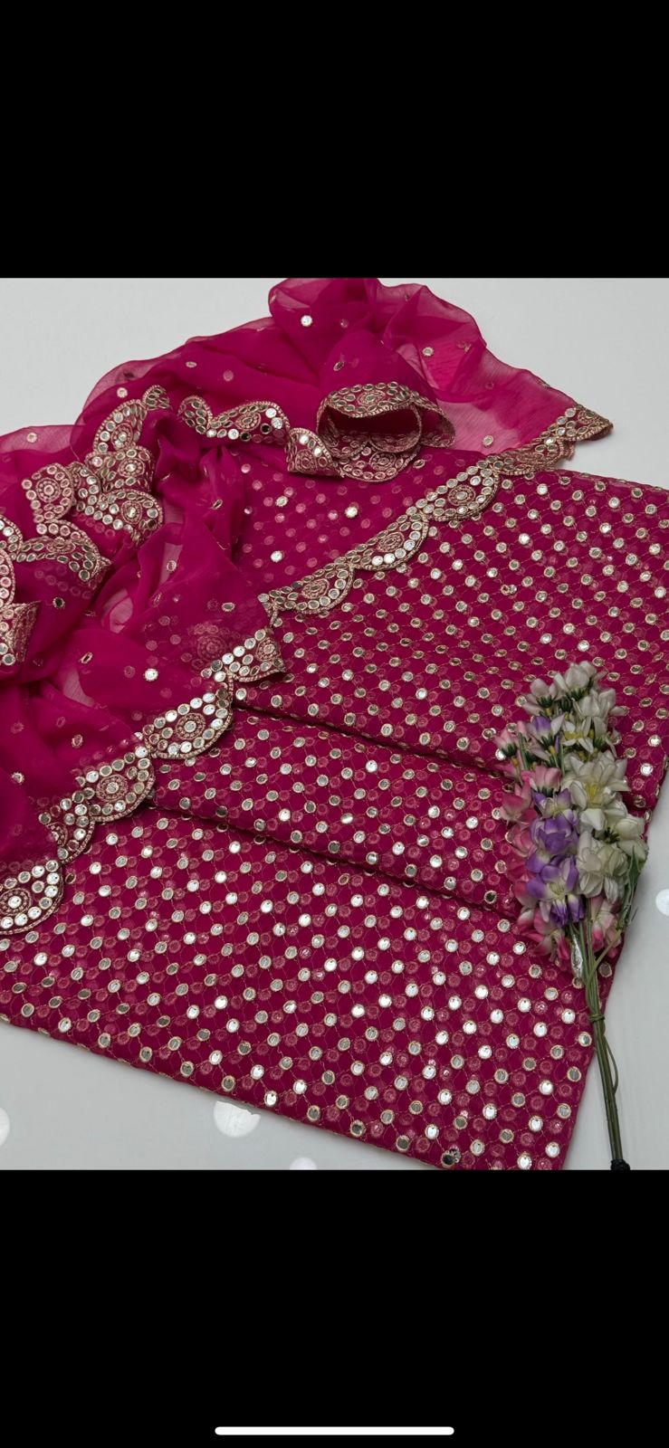 Embroidered Crinkle Chiffon 3pc