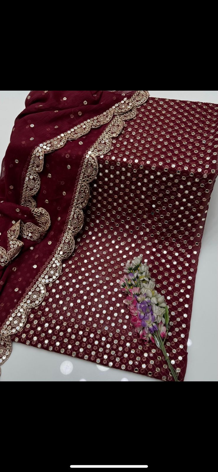 Embroidered Crinkle Chiffon 3pc