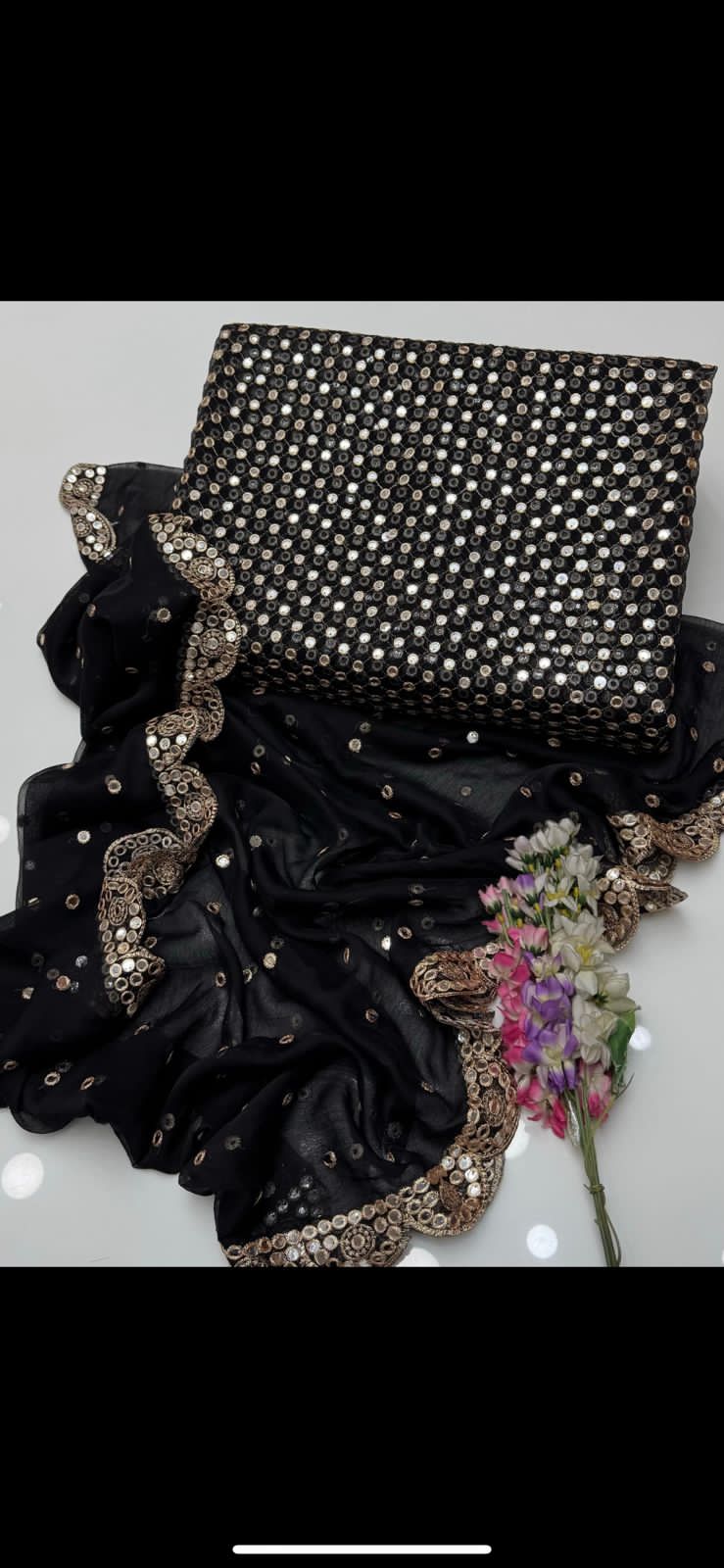 Embroidered Crinkle Chiffon 3pc