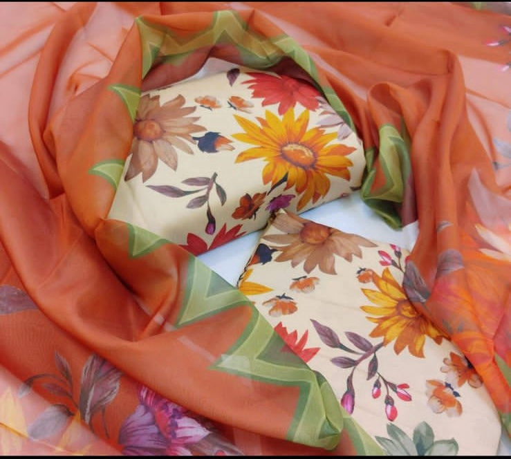 Digital Printed Swiss Lawn 3pc