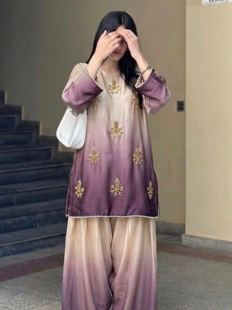 Handwork Digital Printed Silk 3pc