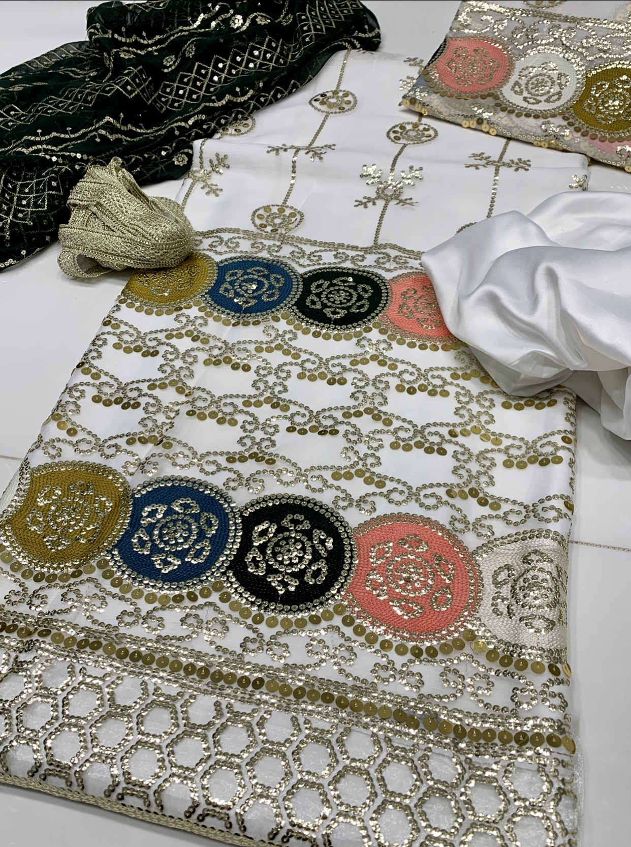 Katori Embroidered Crinkle Chiffon 3pc