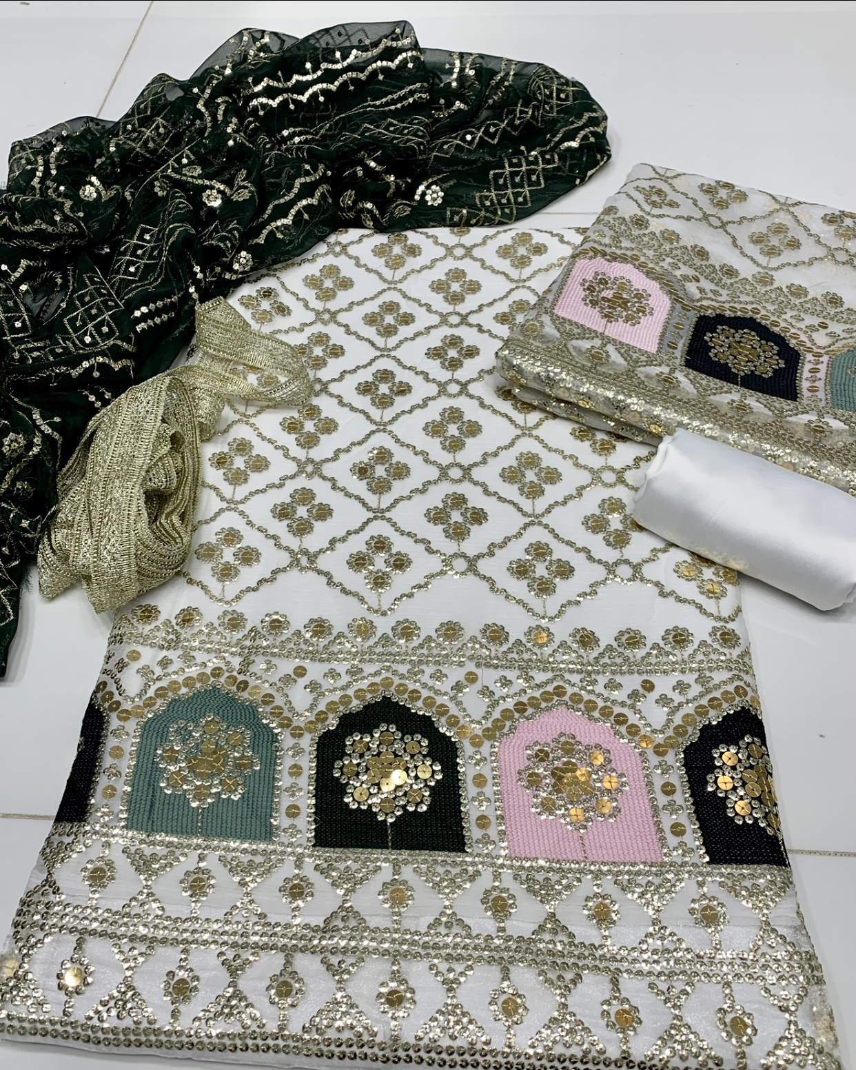 Katori Embroidered Crinkle Chiffon 3pc