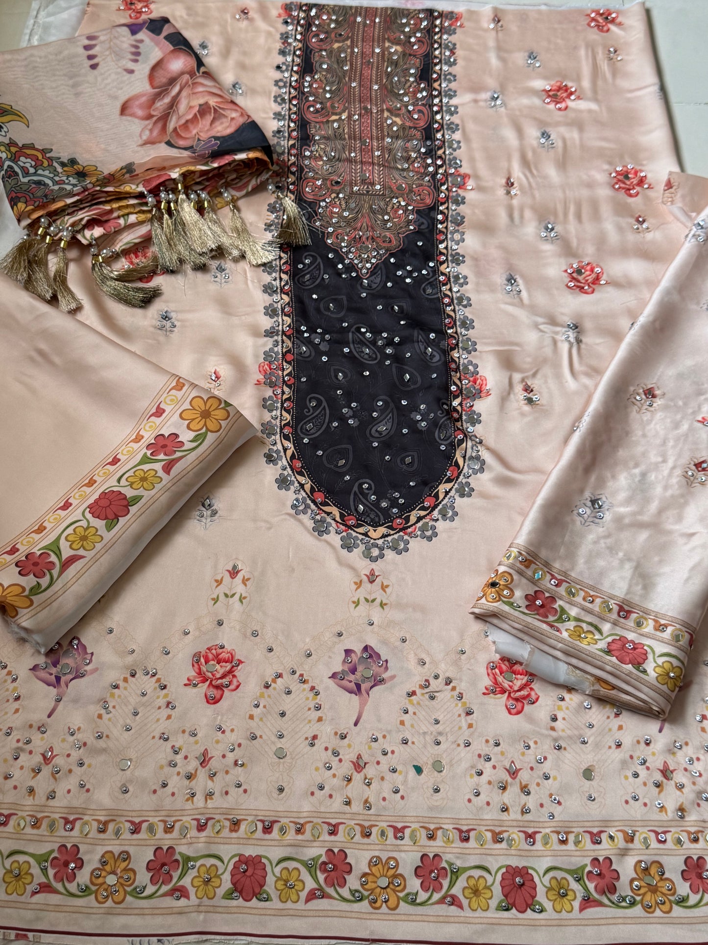 Handwork Digital Printed Silk 3pc