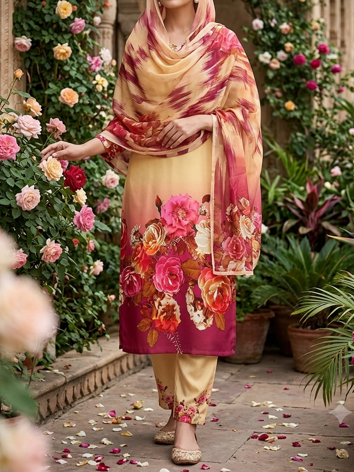 Digital Printed Silk 3pc