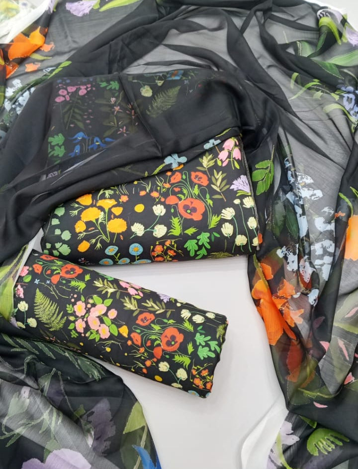 Digital Printed Swiss Lawn 3pc
