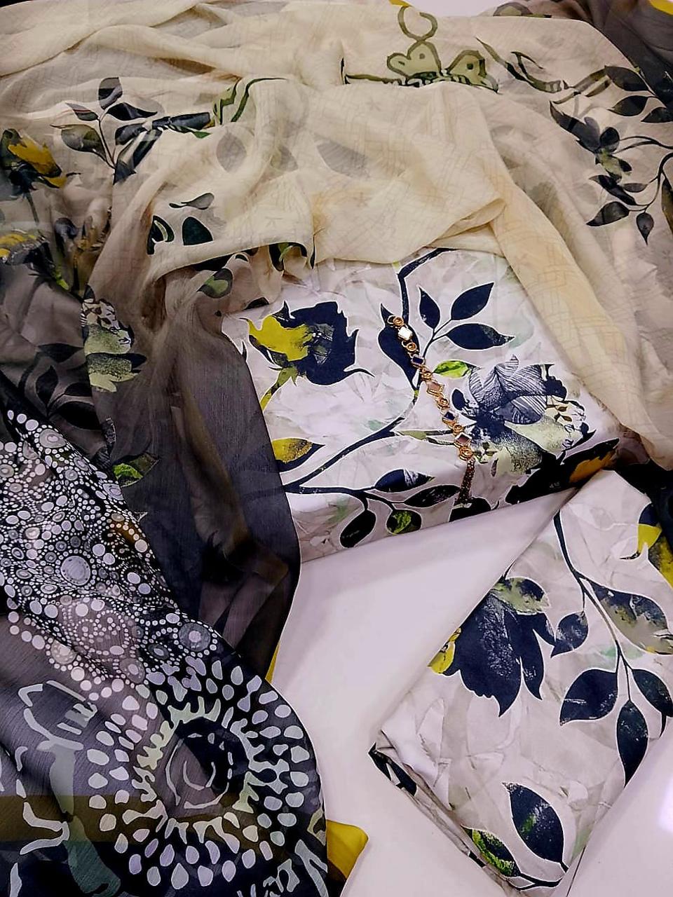 Digital Printed Swiss Lawn 3pc
