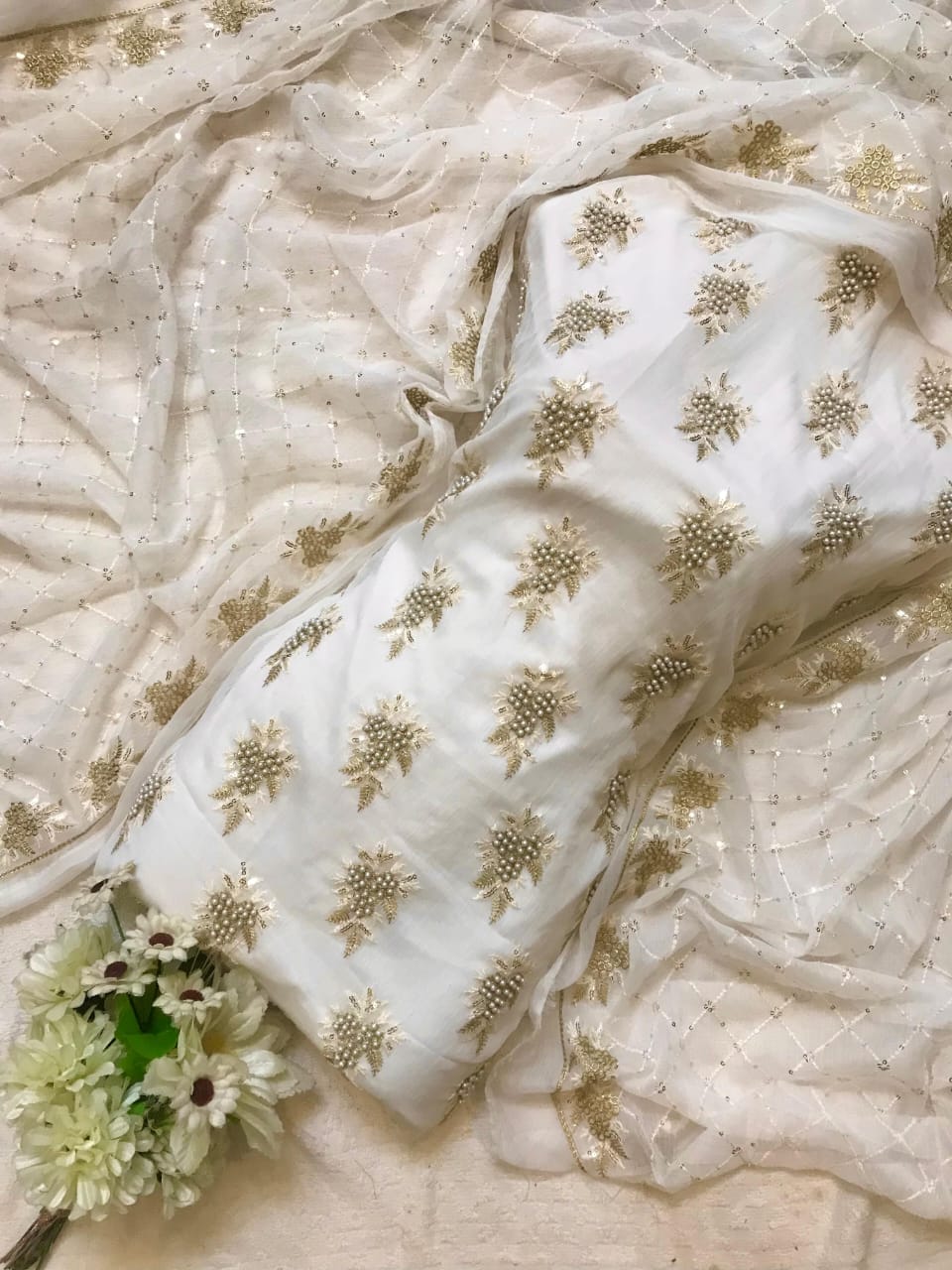 Embroidered Chiffon 3pc Dress