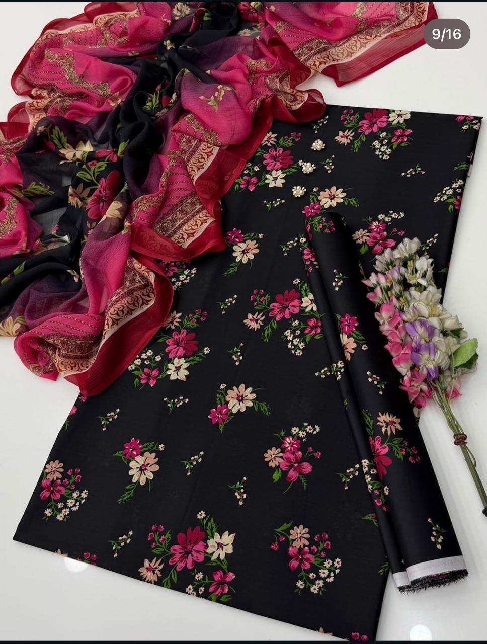 Digital Printed Swiss Lawn 3pc