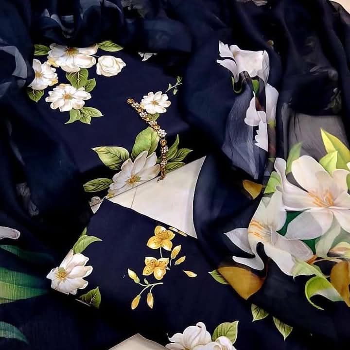 Digital Printed Swiss Lawn 3pc