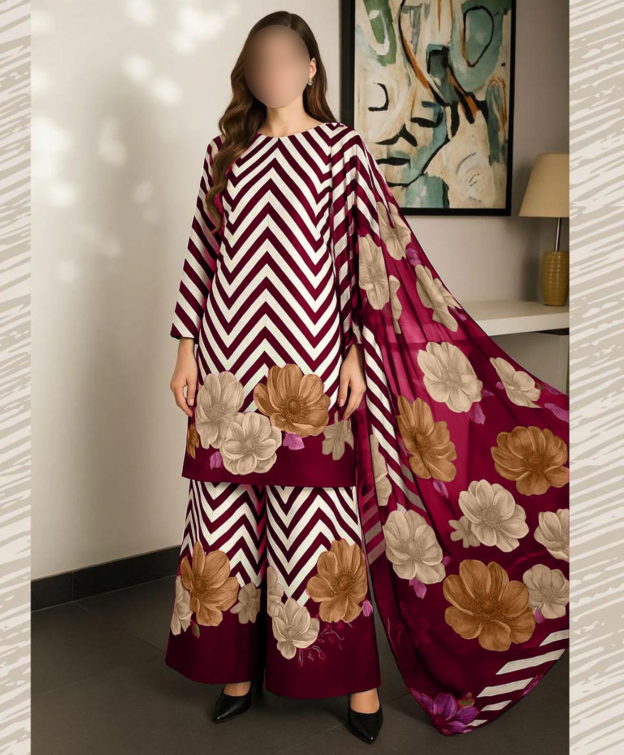 Digital Printed Silk 3pc