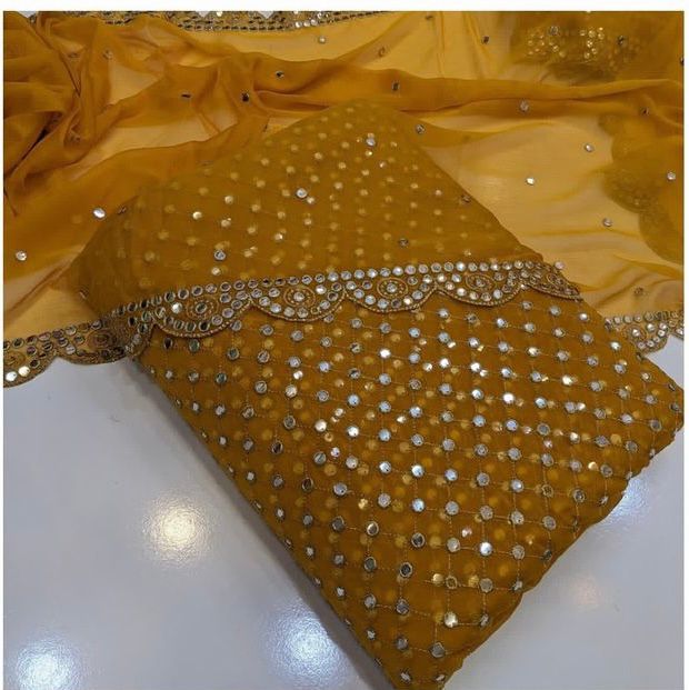 Embroidered Crinkle Chiffon 3pc