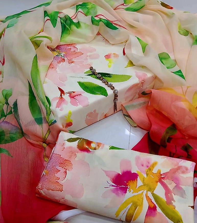 Digital Printed Swiss Lawn 3pc