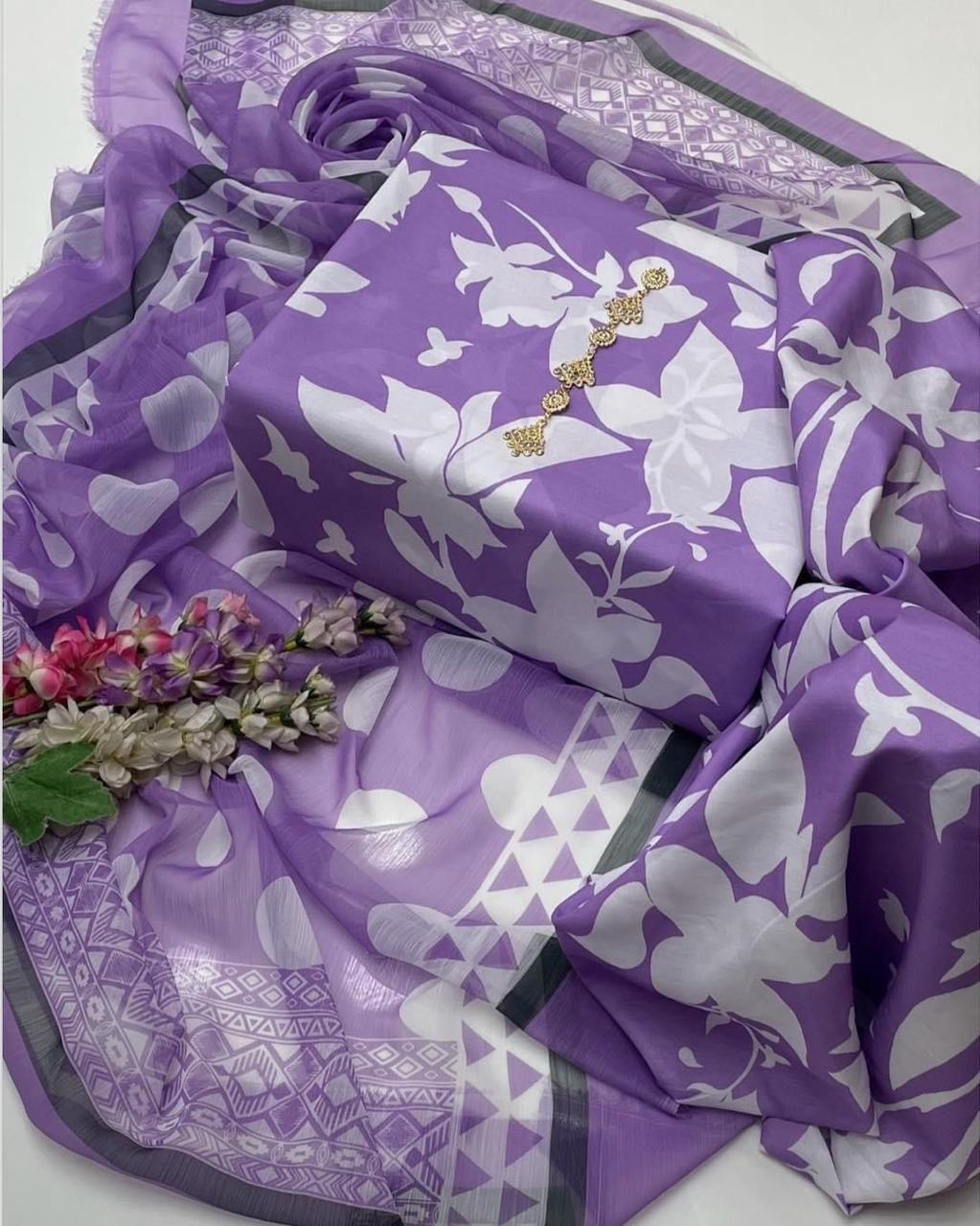 Digital Printed Swiss Lawn 3pc