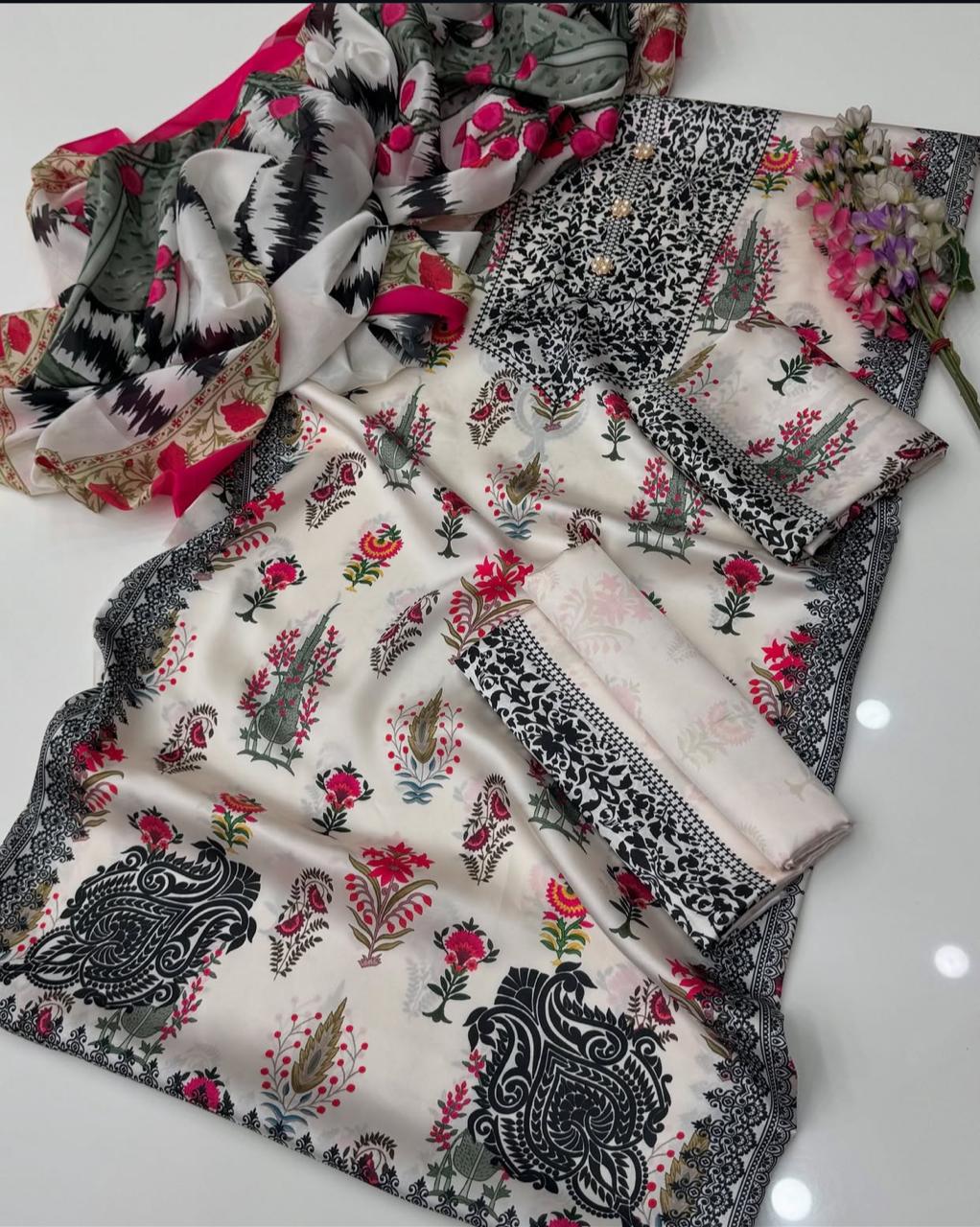 Digital Printed Silk 3pc