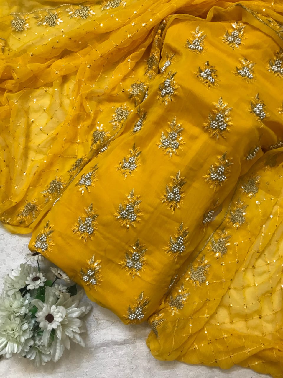 Embroidered Chiffon 3pc Dress