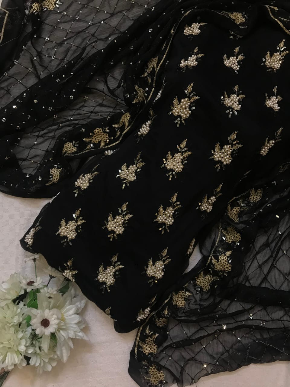 Embroidered Chiffon 3pc Dress