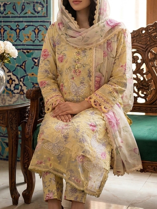 Ready-To-Wear Chikankari Lawn 3pc