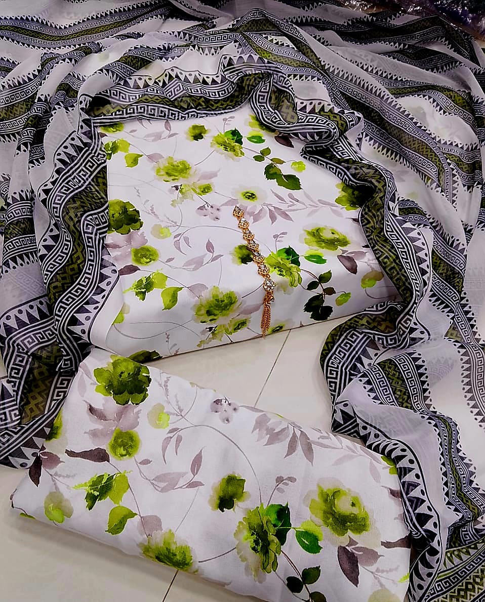 Digital Printed Swiss Lawn 3pc