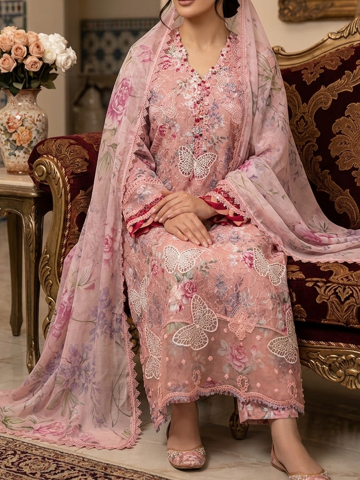 Ready-To-Wear Chikankari Lawn 3pc
