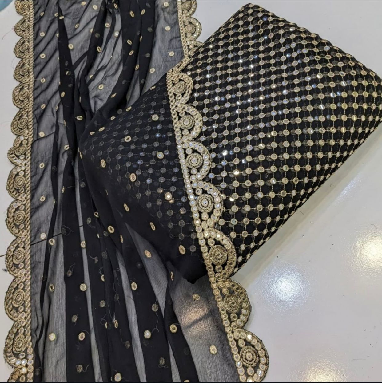 Embroidered Crinkle Chiffon 3pc