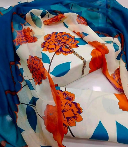 Digital Printed Swiss Lawn 3pc