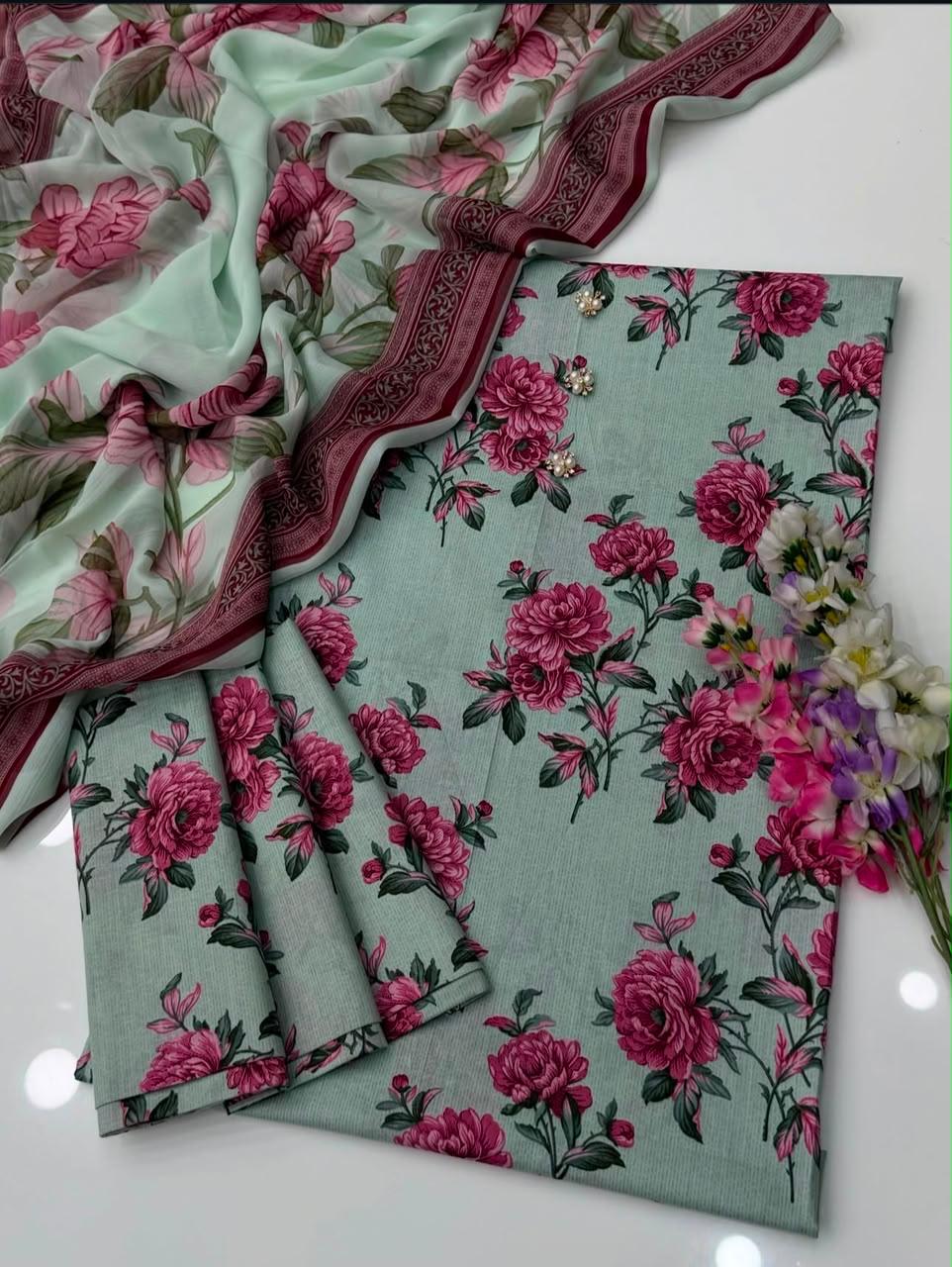 Digital Printed Swiss Lawn 3pc