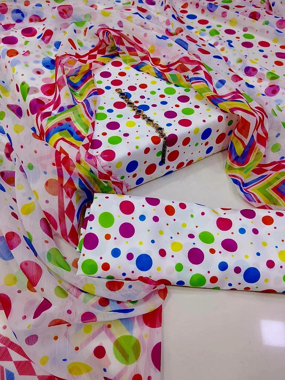 Digital Printed Swiss Lawn 3pc