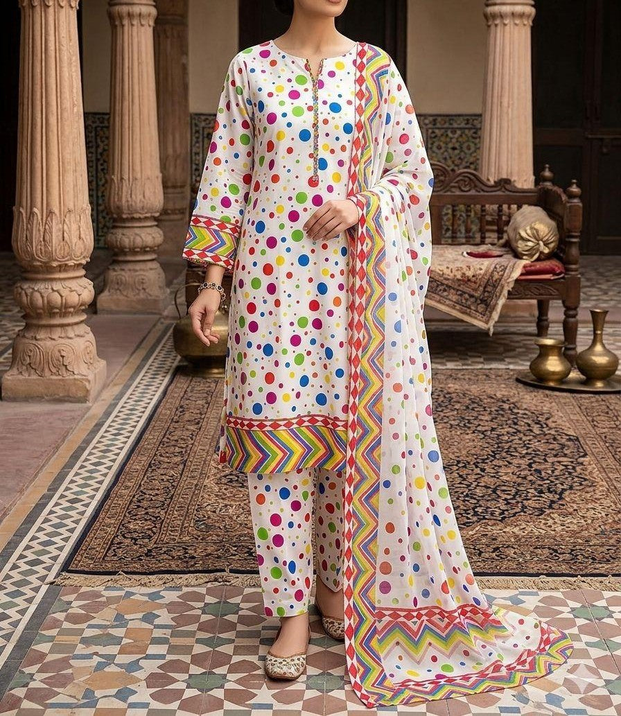 Digital Printed Swiss Lawn 3pc