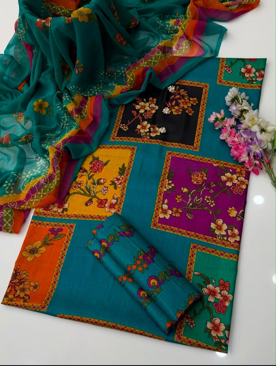 Digital Printed Swiss Lawn 3pc