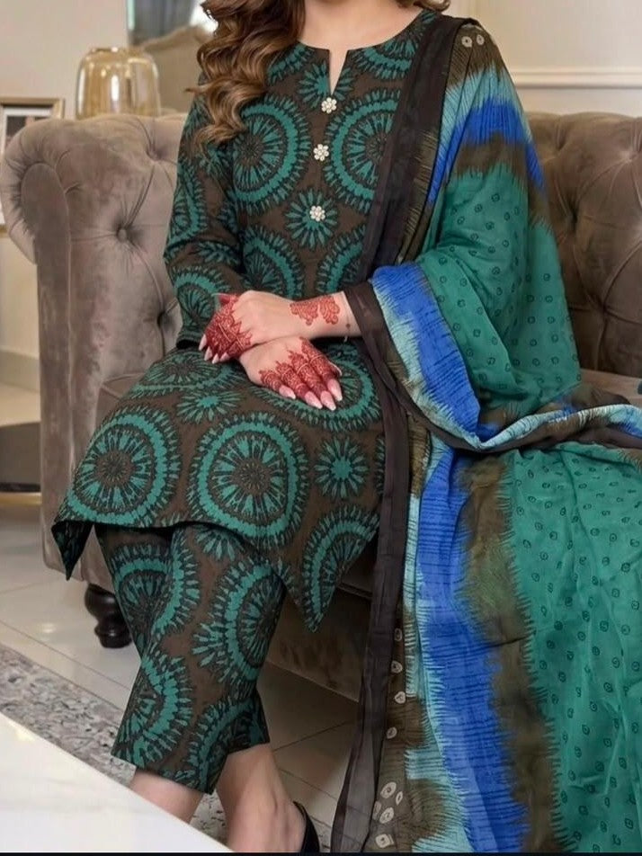Digital Printed Swiss Lawn 3pc