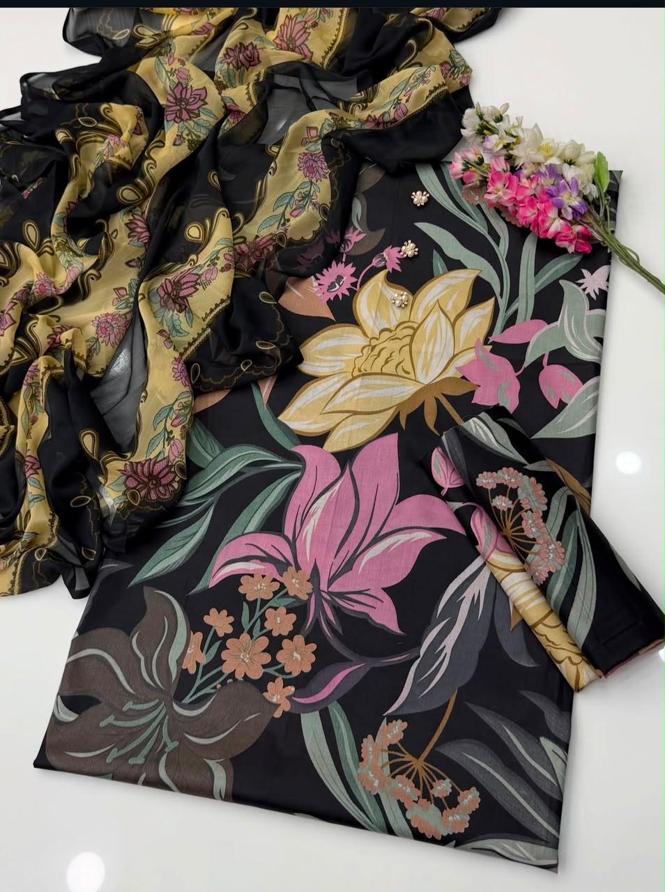 Digital Printed Swiss Lawn 3pc