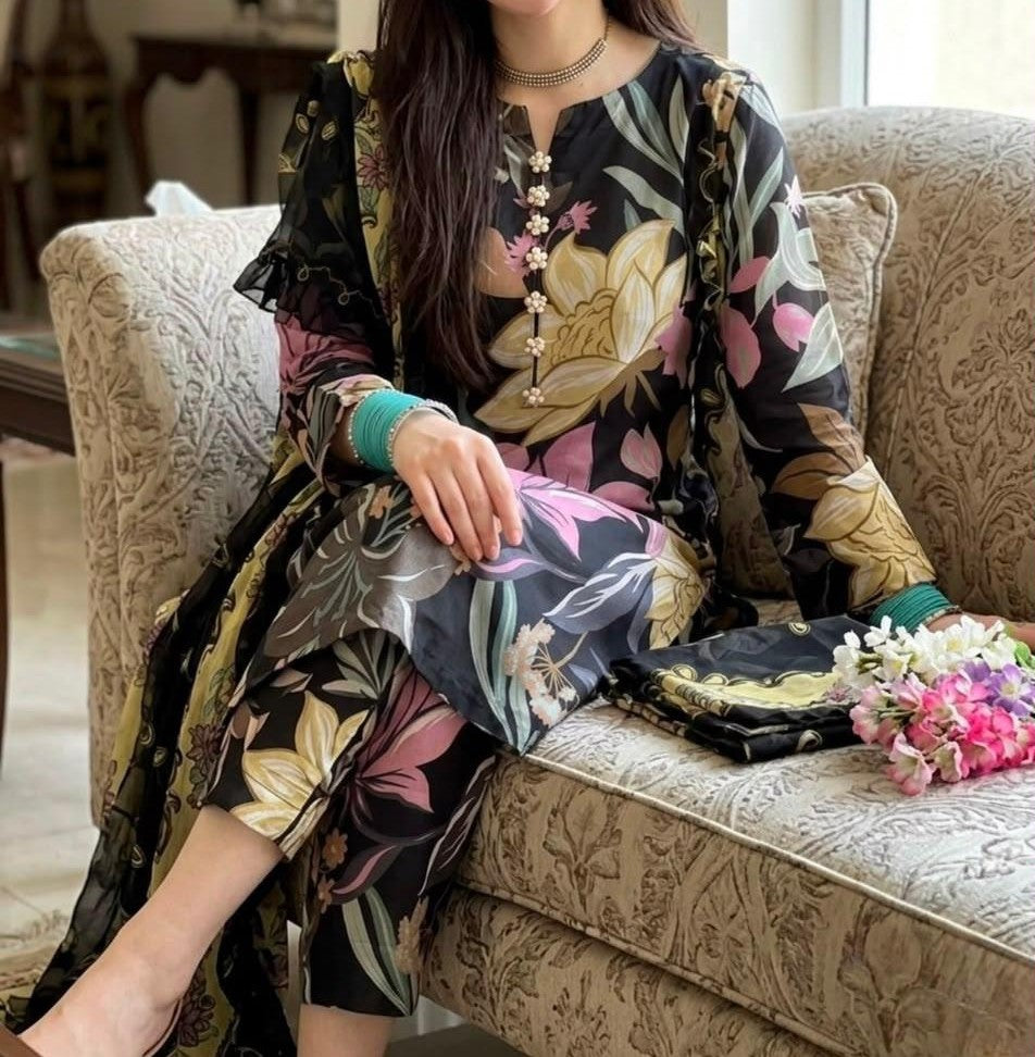 Digital Printed Swiss Lawn 3pc