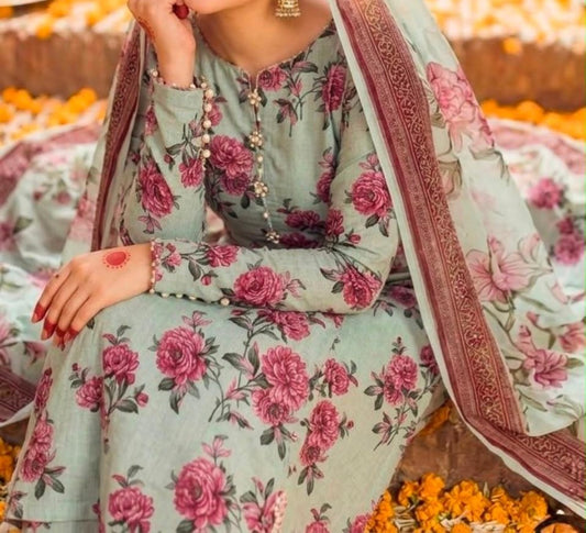 Digital Printed Swiss Lawn 3pc