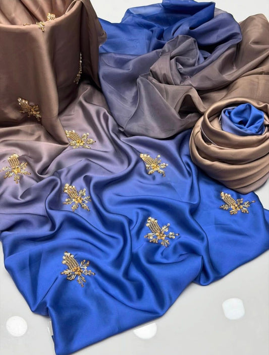 Handwork Digital Printed Silk 3pc