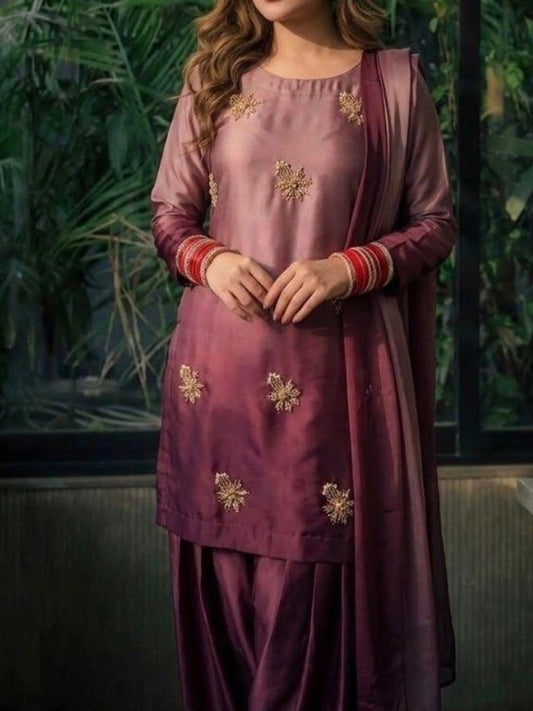 Handwork Digital Printed Silk 3pc