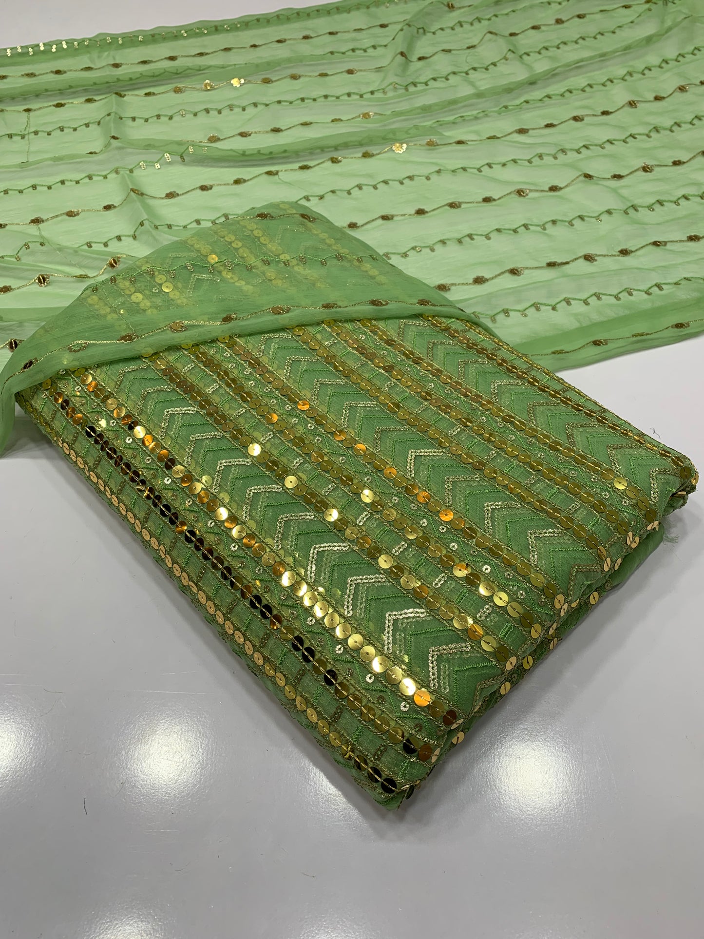 Embroidered Crinkle Chiffon 4pcs - Twin Sitara