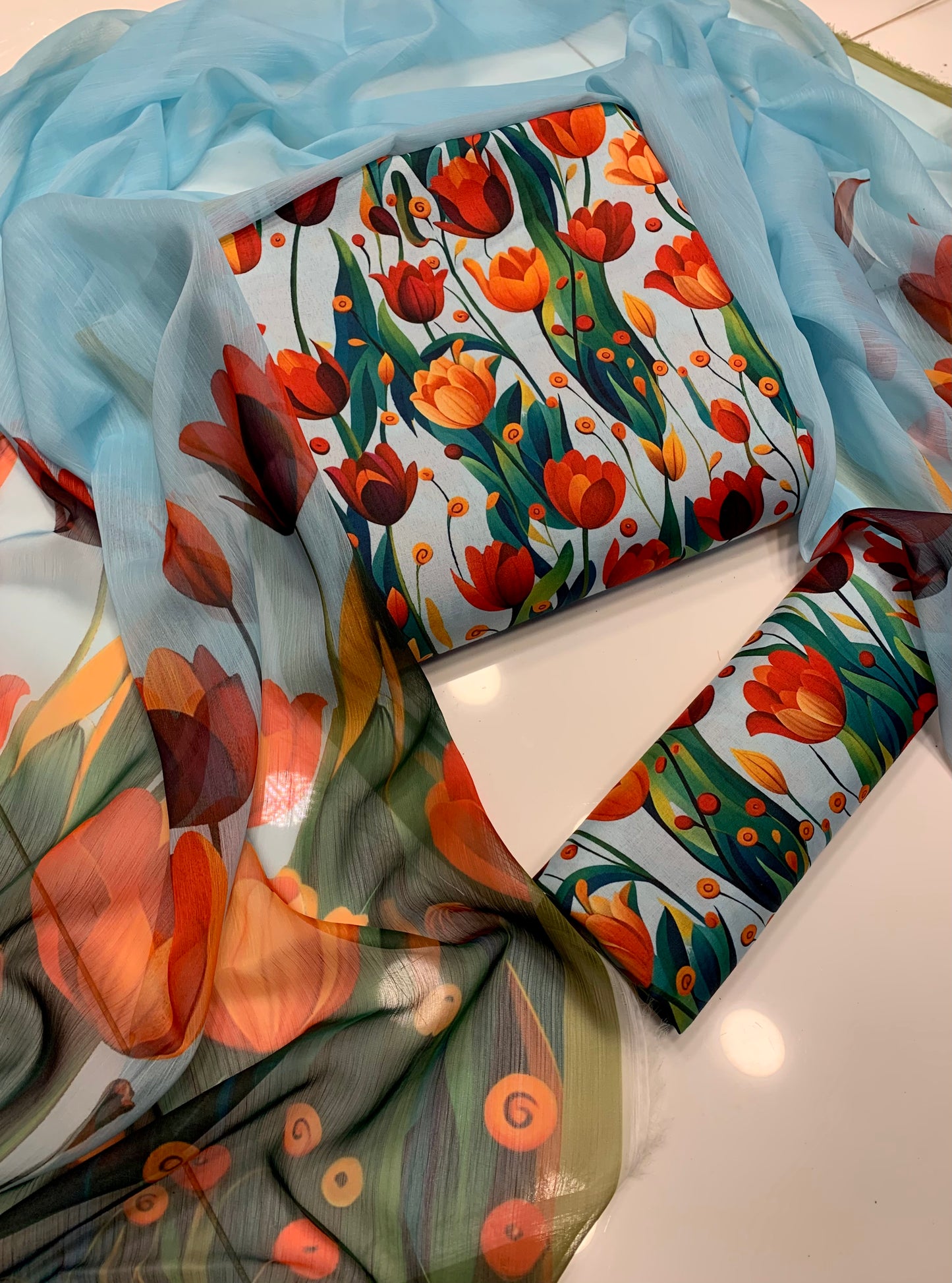 Digital Printed Swiss Lawn 3pc