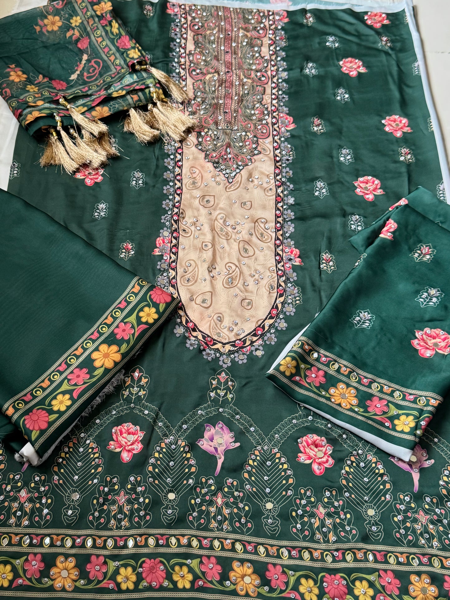 Handwork Digital Printed Silk 3pc