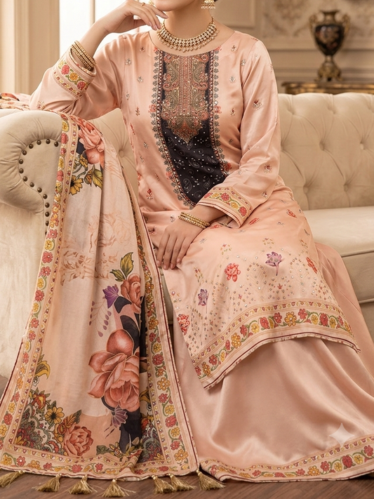 Handwork Digital Printed Silk 3pc