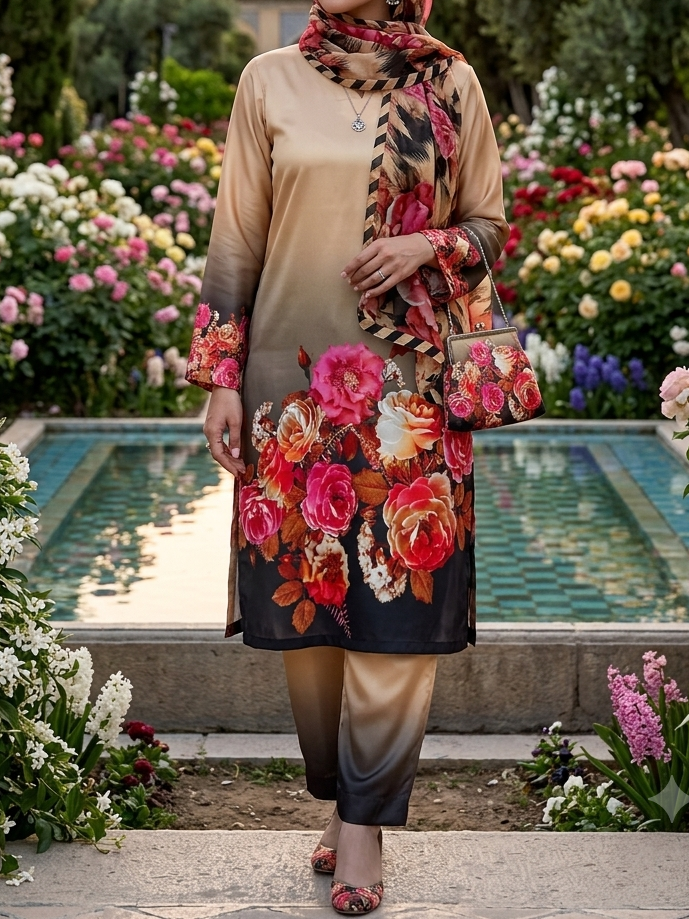 Digital Printed Silk 3pc