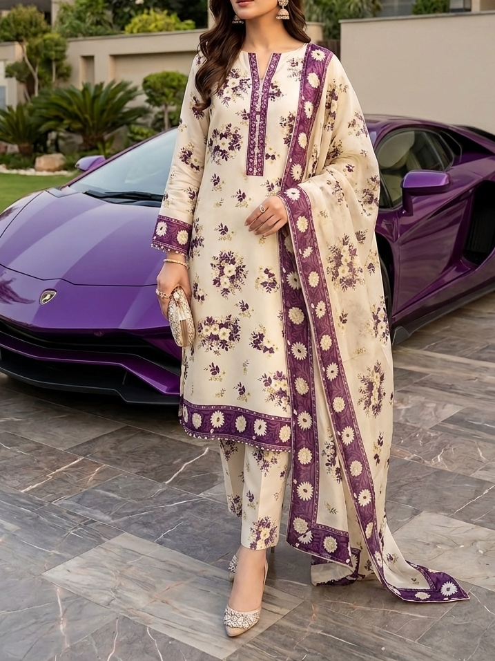 Digital Printed Silk 3pc