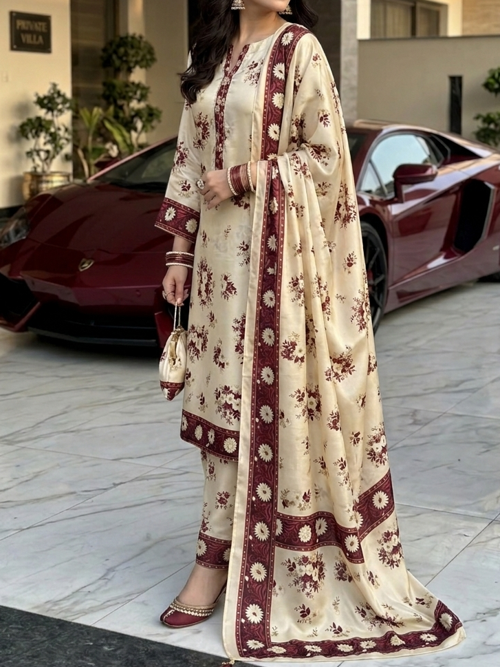 Digital Printed Silk 3pc