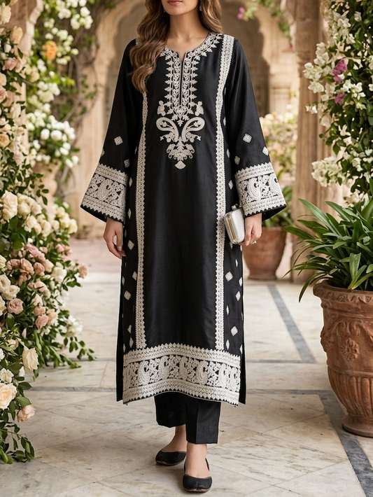 Aari Embroidered Silk 2pc