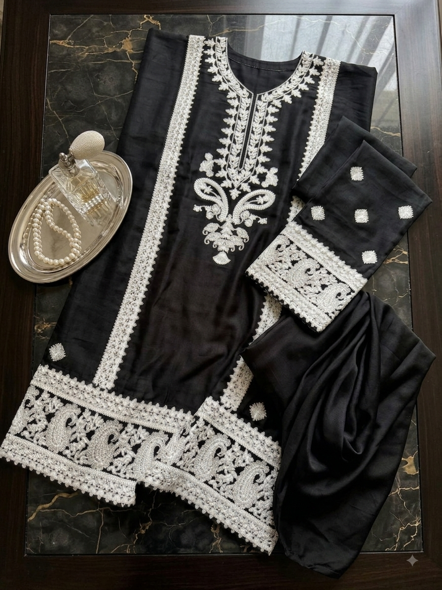 Aari Embroidered Silk 2pc