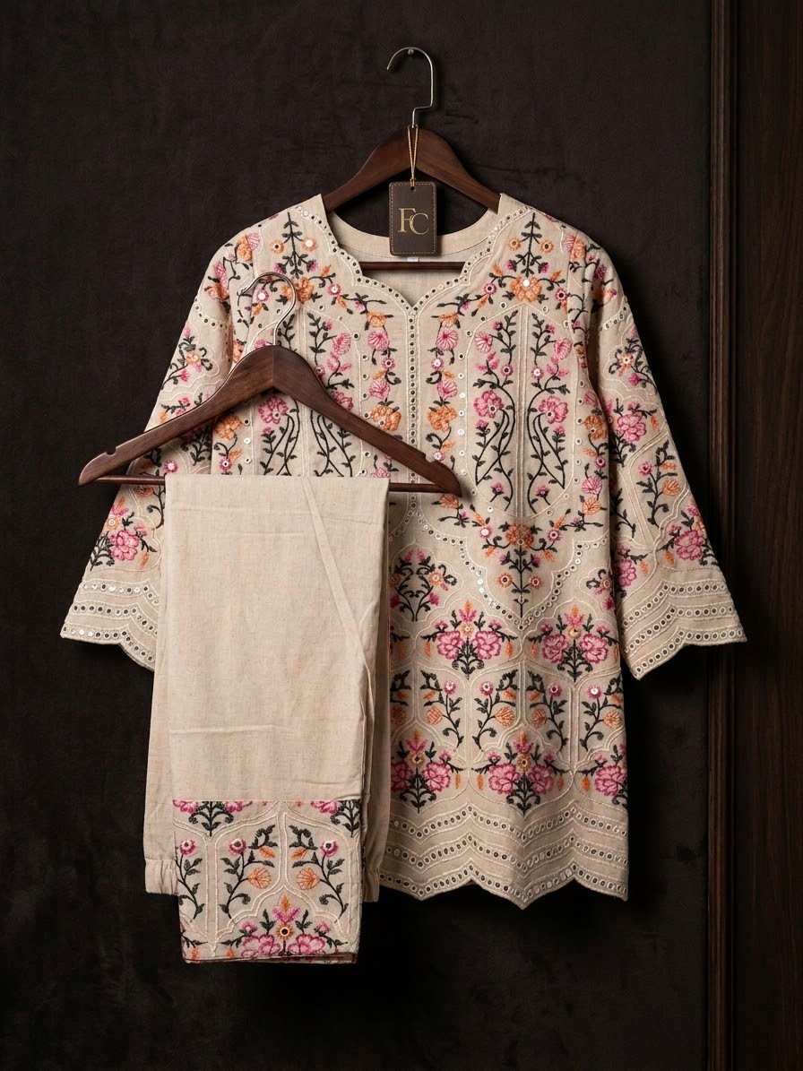 Ready-To-Wear 2pc Co-Ords Set Embroidered