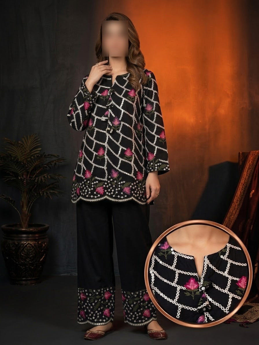 Ready-To-Wear 2pc Co-Ords Set Embroidered